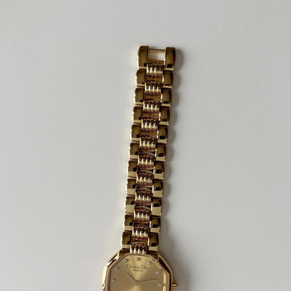 Dior 1990s Octagon Gold Plated Watch