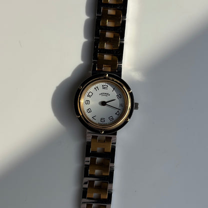 Hermes 1990s Clipper Date Two Tone Watch