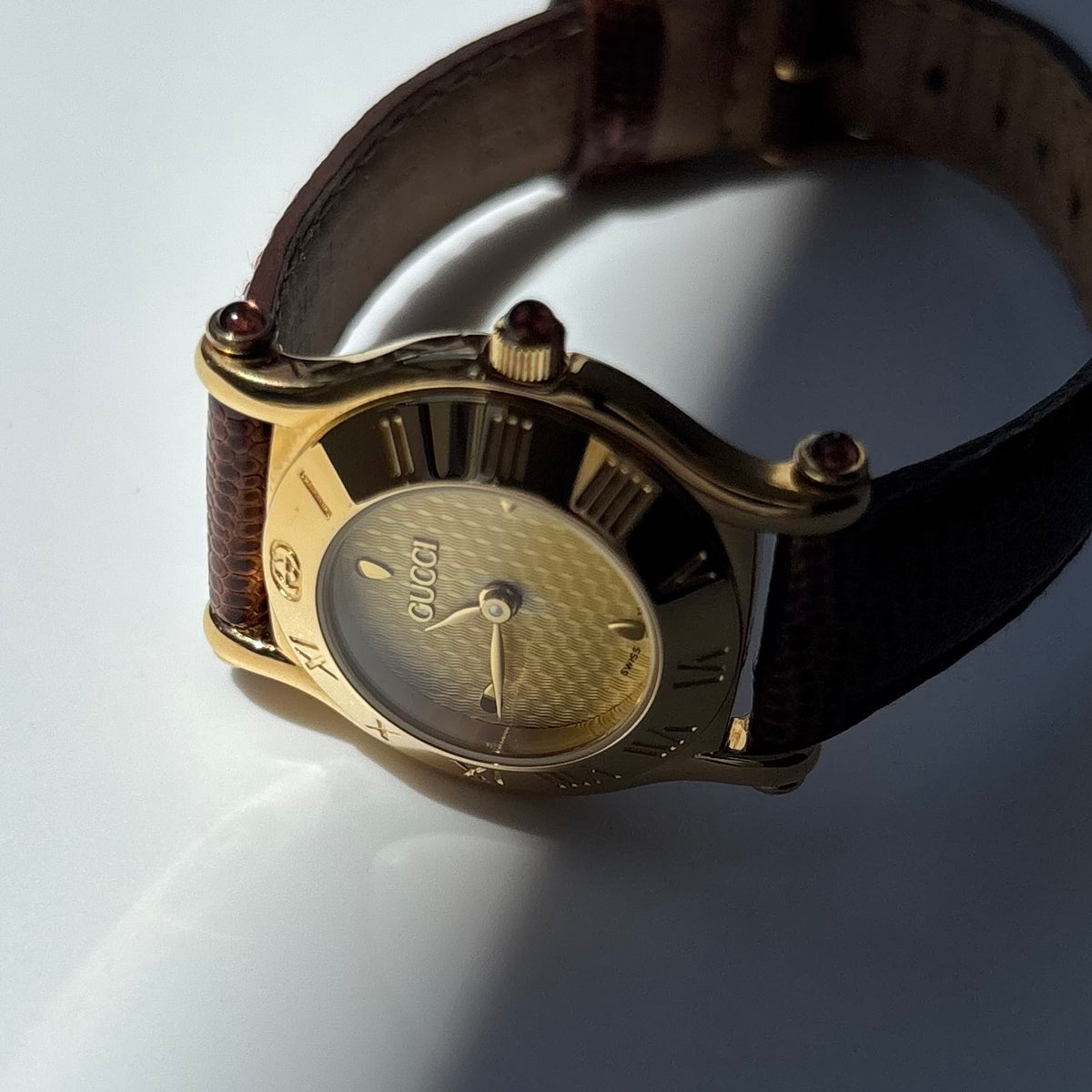 Gucci 1990s Gold Dial Gold Plated Watch