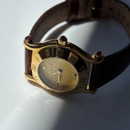 Gucci 1990s Gold Dial Gold Plated Watch