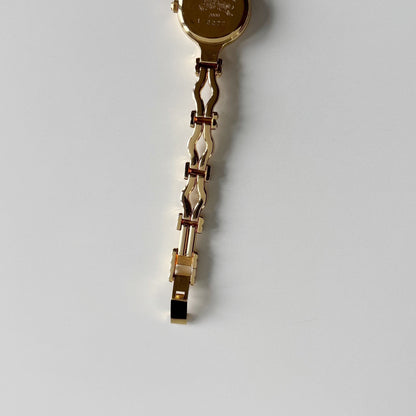 Burberry 1990s Round Dial Gold Plated Watch