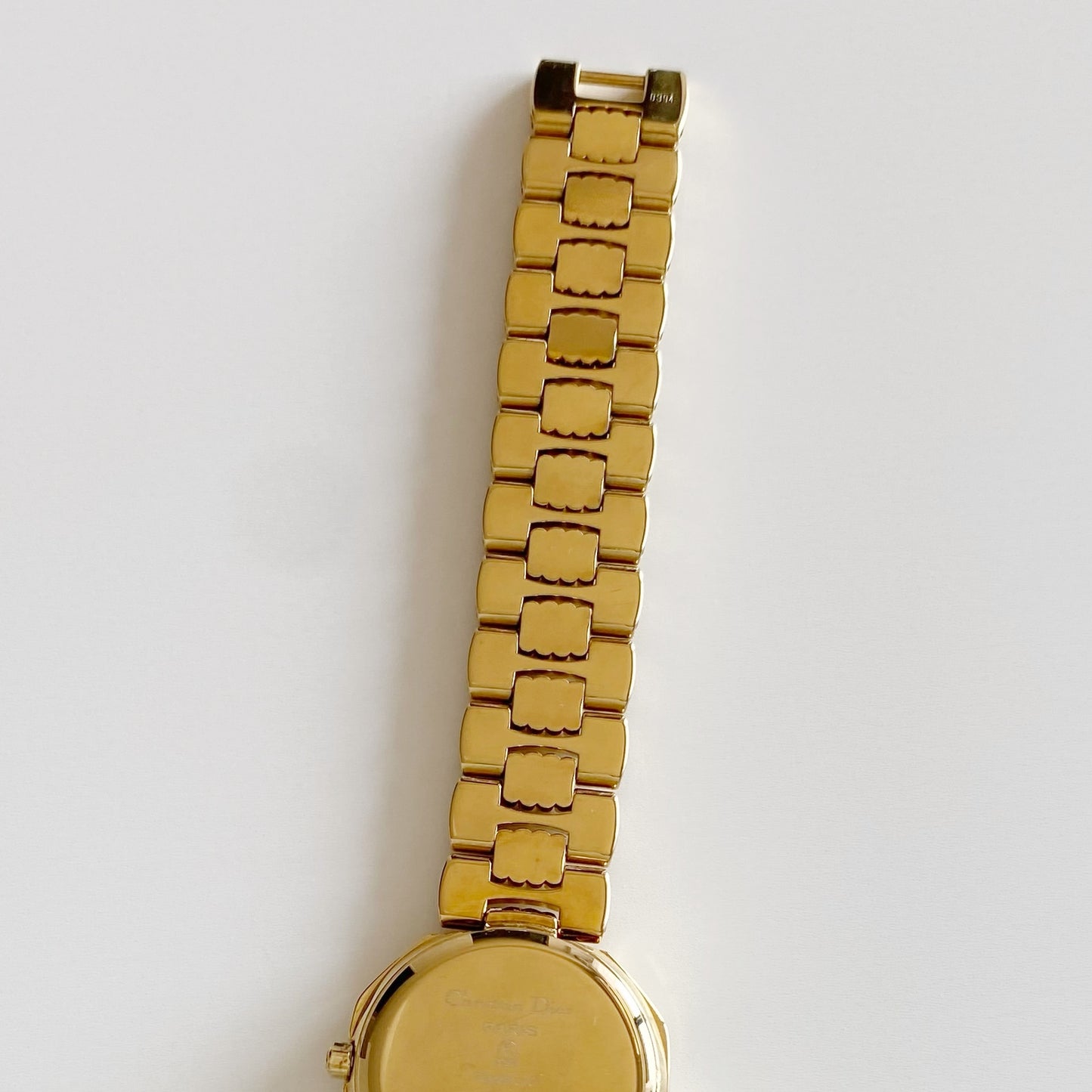 Dior 1990s Date Octagon Gold Plated Watch