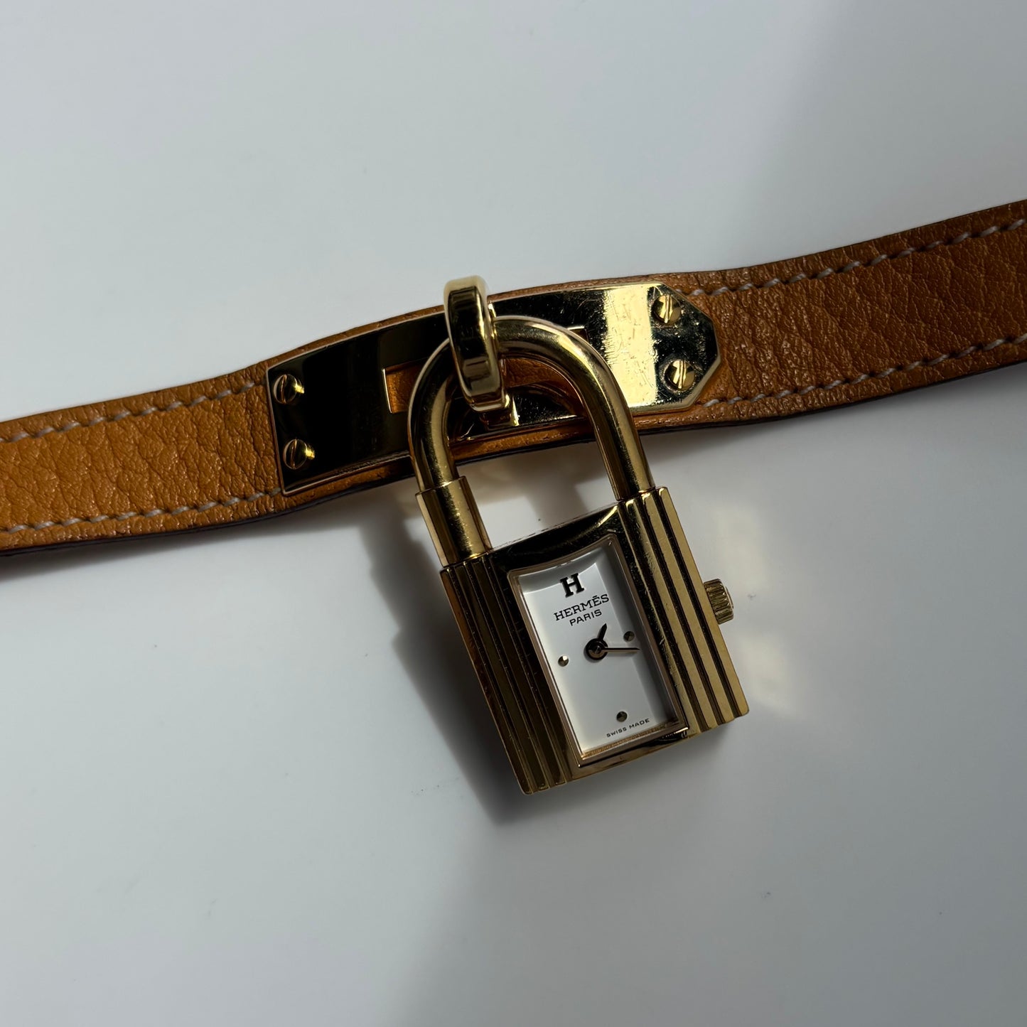 Hermes 1990s Kelly Gold Plated Watch
