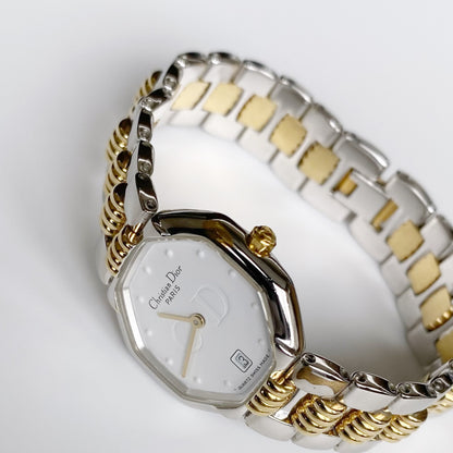 Dior 1990s Octagon Two Tone Date Watch