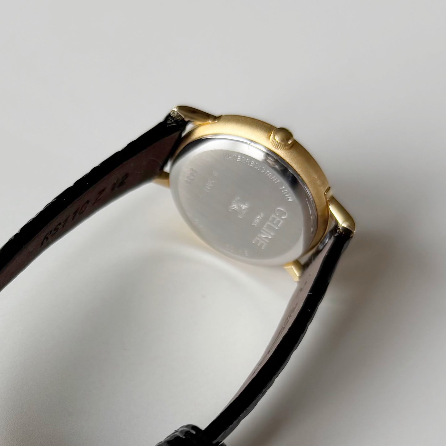 Celine 1990s Round Dial Gold Plated Watch