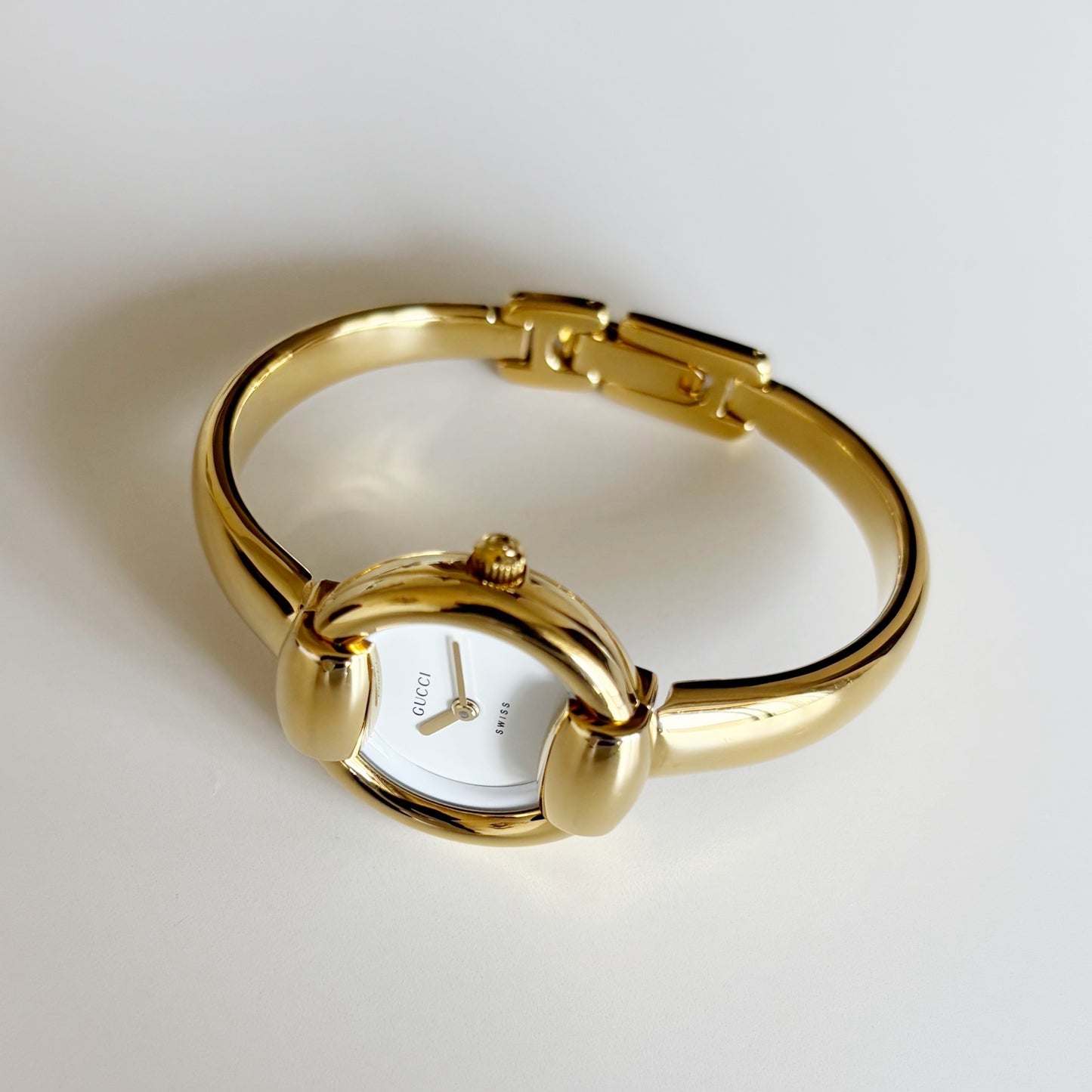 Gucci 1990s Gold Plated Bangle Watch (Small)