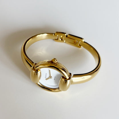 Gucci 1990s Gold Plated Bangle Watch (Small)