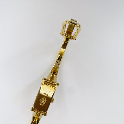 Gucci 1990s Rectangular Gold Plated Bangle Watch