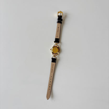 Gucci 1990s Gold Dial Horsebit Gold Plated Watch