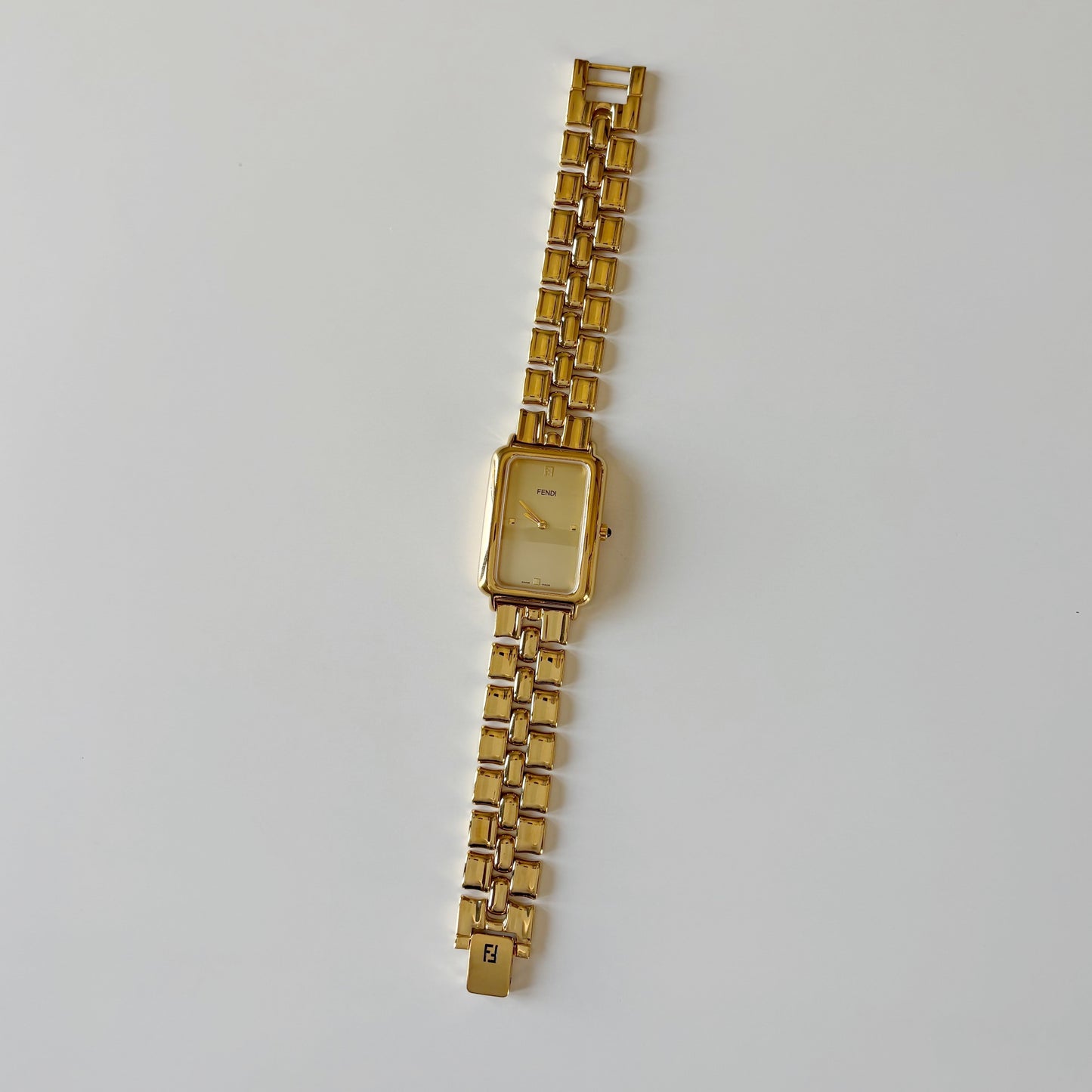 Fendi 1990s Tank Gold Plated Watch (Large)