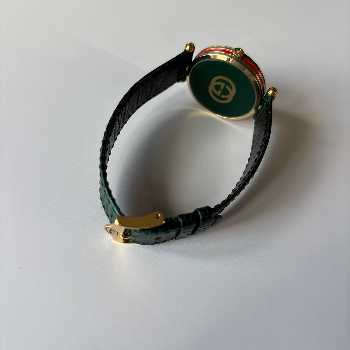 Gucci 1990s Round Dial Sherry Gold-Plated Watch (Large)
