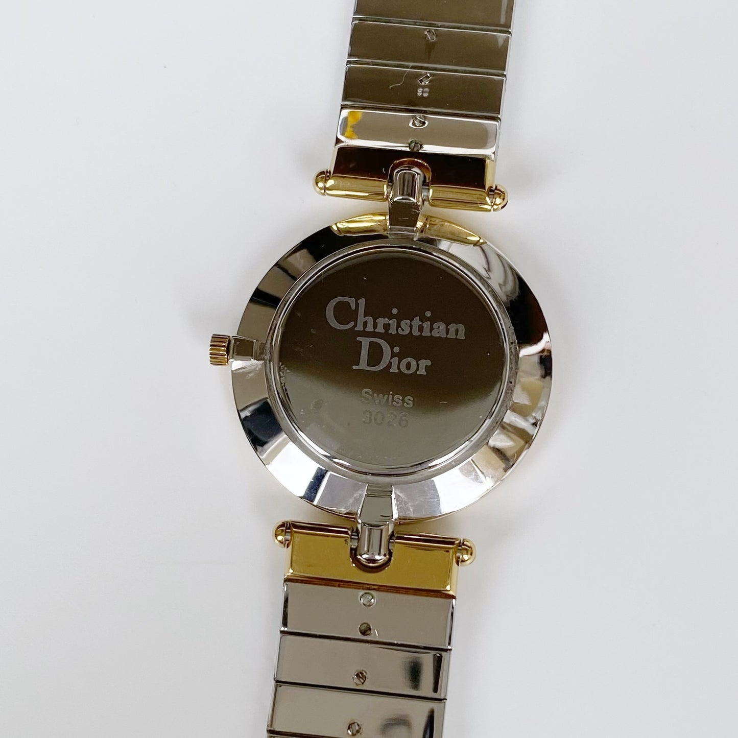 Dior 1990s Gold Dial Round Two Tone Watch