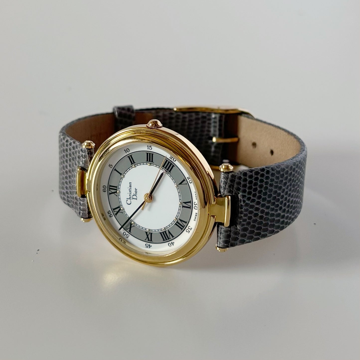Dior 1990s Round Dial Gold Plated Watch (Large)