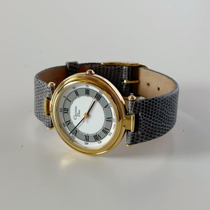 Dior 1990s Round Dial Gold Plated Watch (Large)