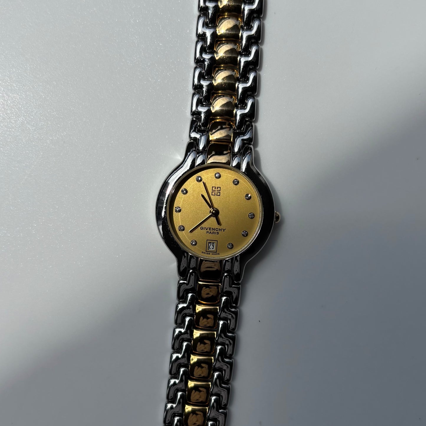 Givenchy 1990s Round Dial Two Tone Watch