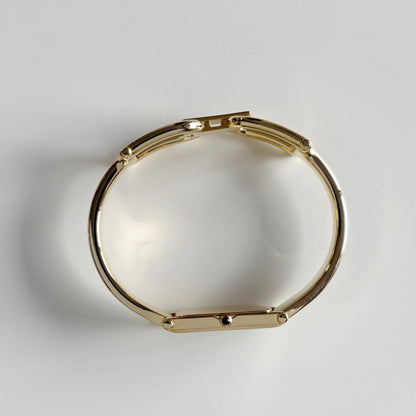 Gucci 1990s  Gold Dial Gold Plated Bangle Watch