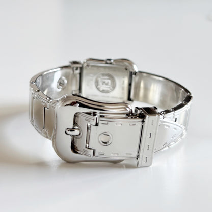 Fendi 1990s Seashell Dial Stainless steel Silver Buckle Watch