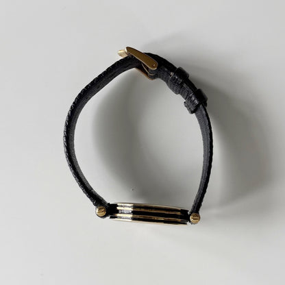 Gucci 1980s Round Black Dial Gold-Plated Watch (Large)