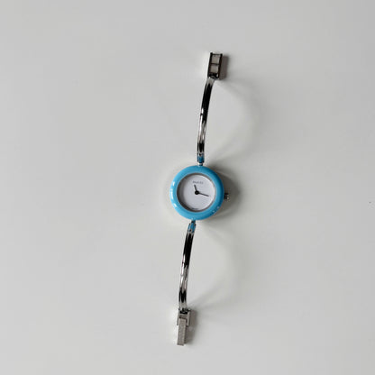 Gucci 1990s Interchangeable Bezel Stainless steel Bangle Watch with 12 bezels, case (Small)