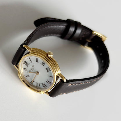 Dior 1990s Seashell Dial Gold Plated Watch