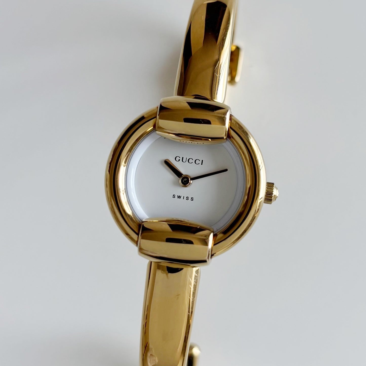 Gucci 1990s Gold Plated Bangle Watch (Small)