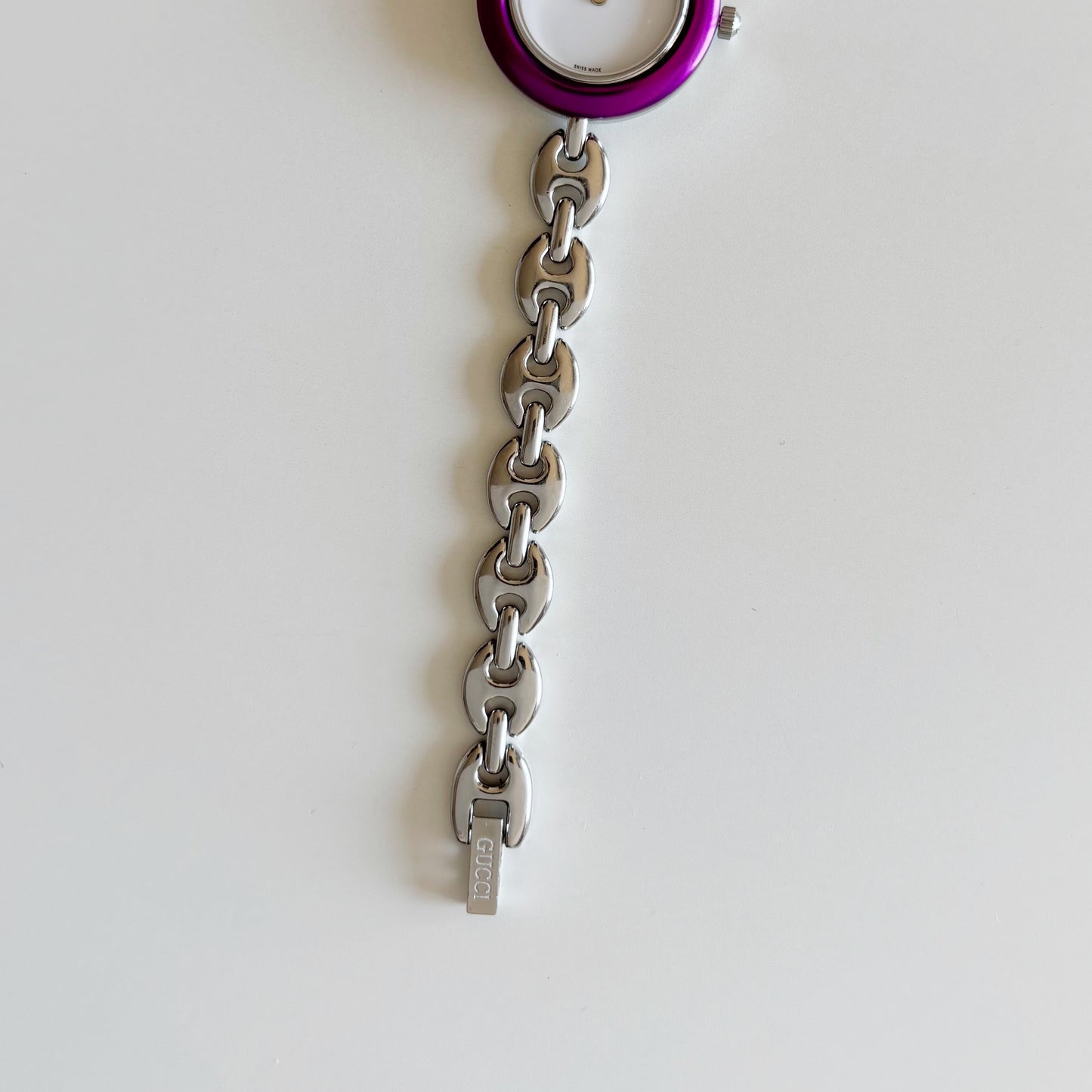 Gucci 1990s Interchangeable Bezel Stainless steel Watch with 6 bezels, case (165mm)