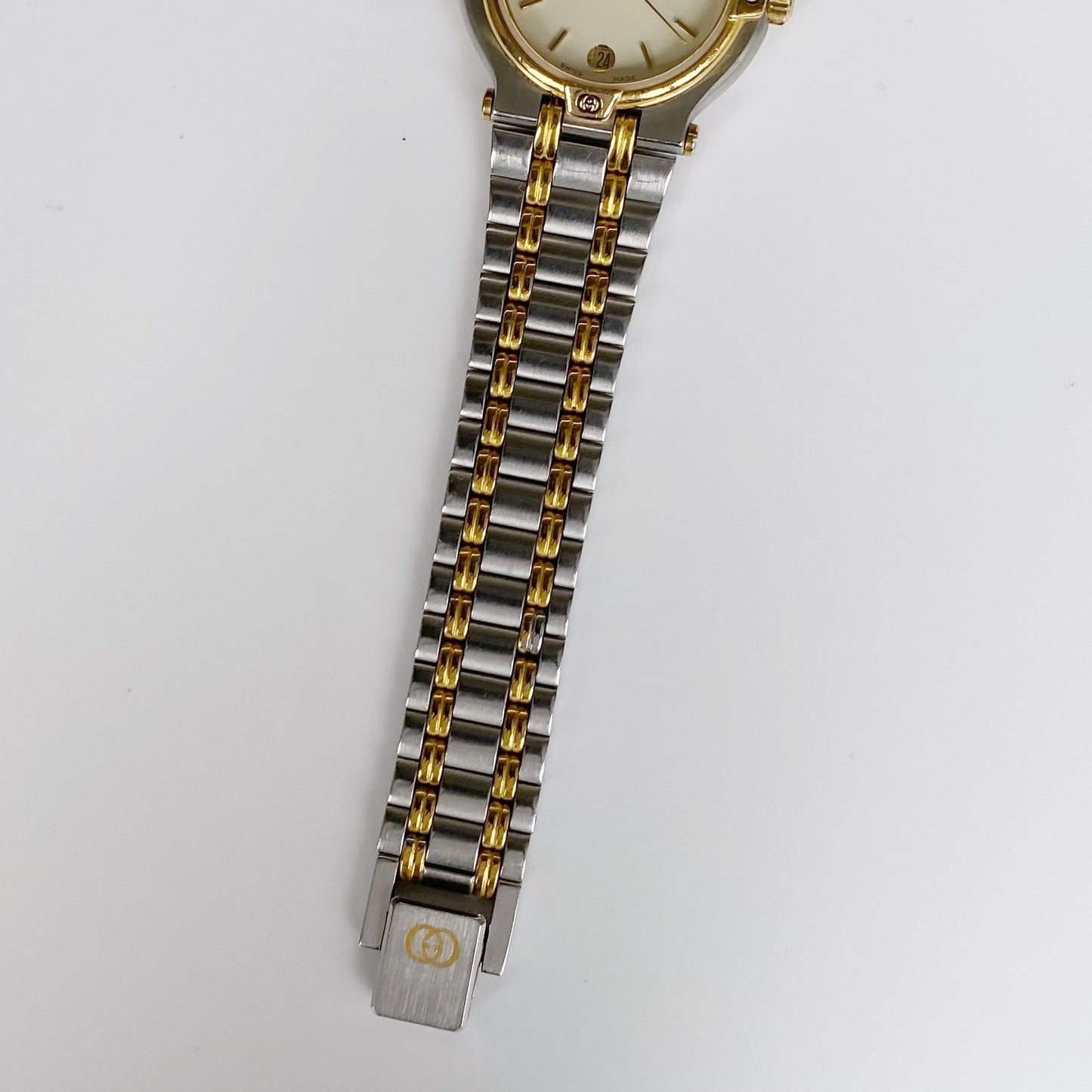 Gucci 1990s Two Tone Date Watch