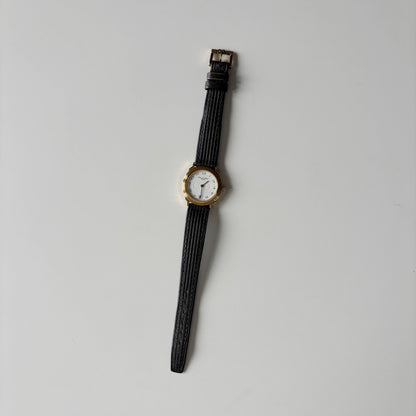 Dior 1990s Date Round Dial Gold Plated Watch