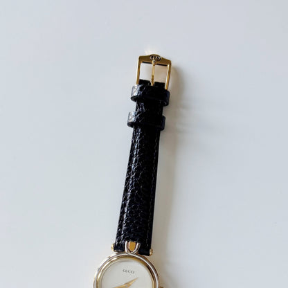 Gucci 1990s Round Dial Two Tone Watch