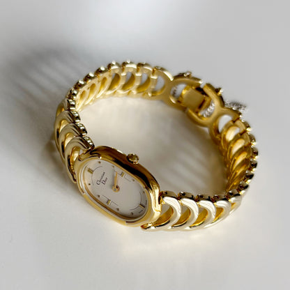 Dior 1990s Oval Gold Plated Watch
