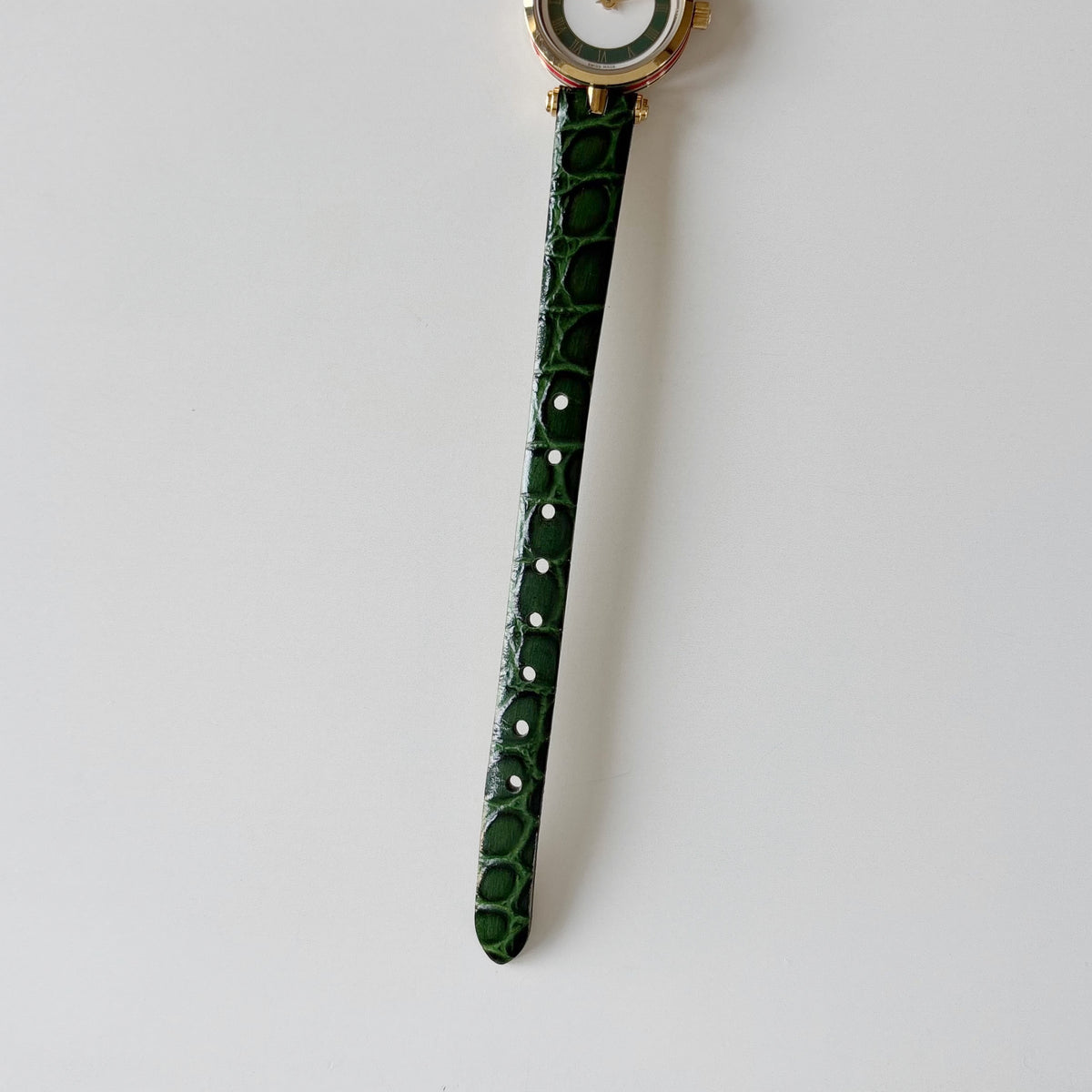 Gucci 1990s Sherry Round Dial Green Watch