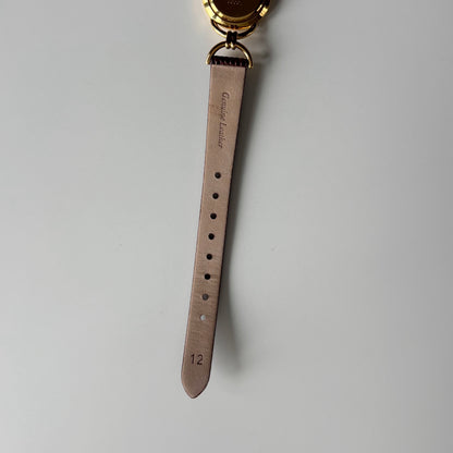 Gucci 1980s Cream Dial Gold Plated Horsebit Watch