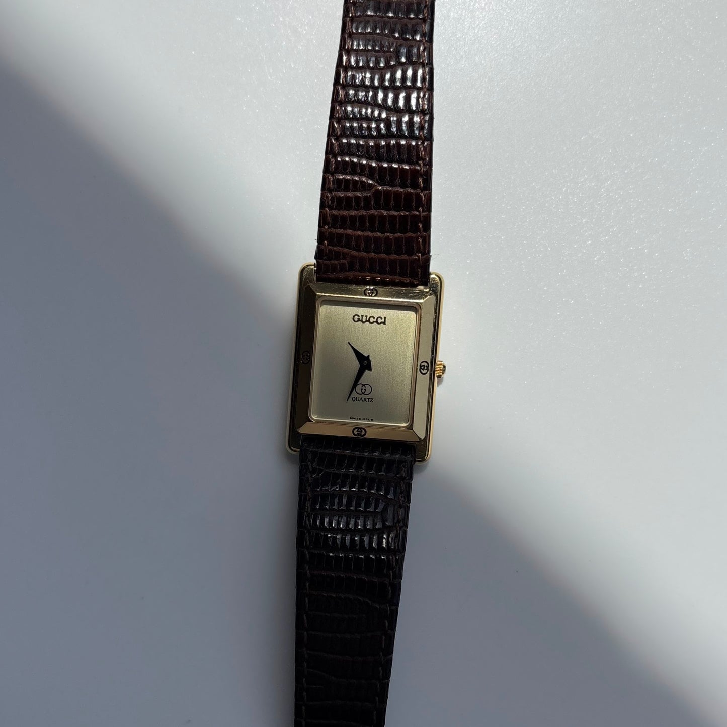 Gucci 1980s Tank Gold Plated Watch (Large)