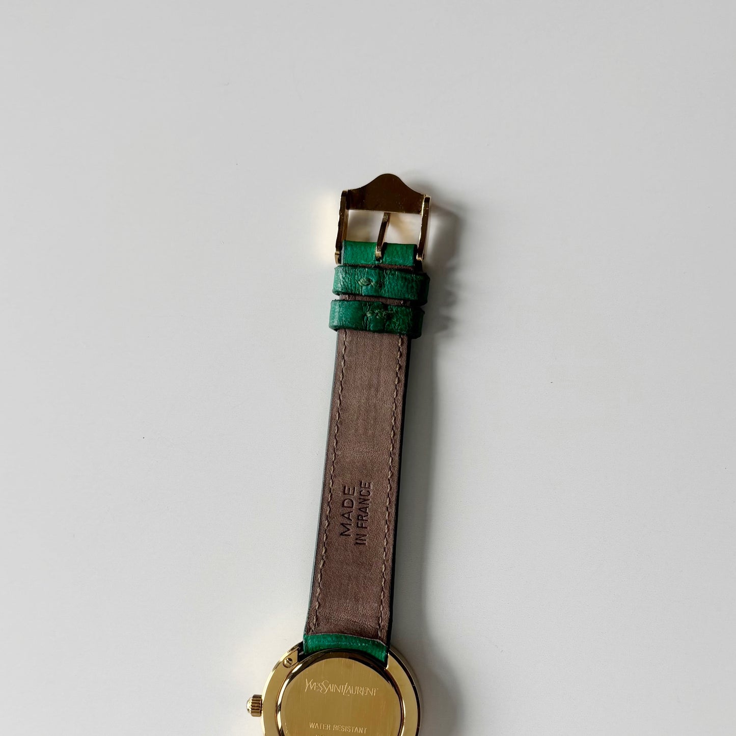 Yves Saint Laurent 1990s Round Dial Gold Plated Watch