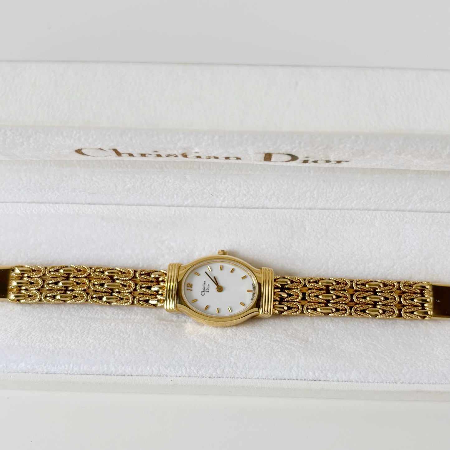 Dior 1990s Oval Dial Gold Plated Watch