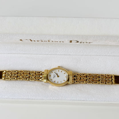 Dior 1990s Oval Dial Gold Plated Watch