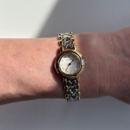 Yves Saint Laurent 1990s Round Dial Two Tone Watch