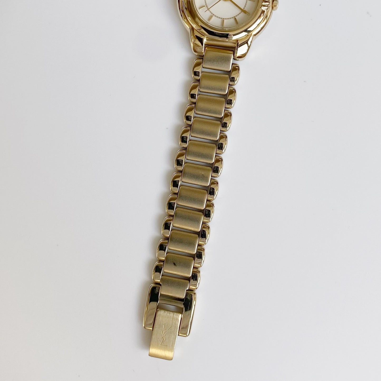 Yves Saint Laurent 1990s Gold Plated Round Watch