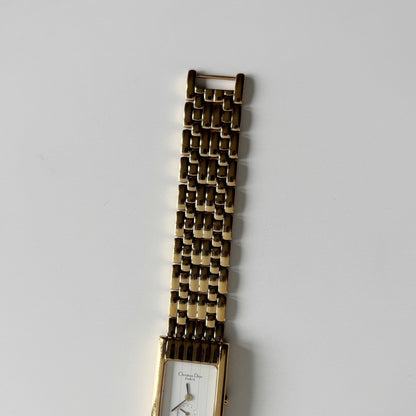 Dior 1990s Sub Second Tank Gold Plated Watch