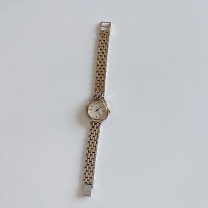 Dior 1990s Date Round Dial Two Tone Watch