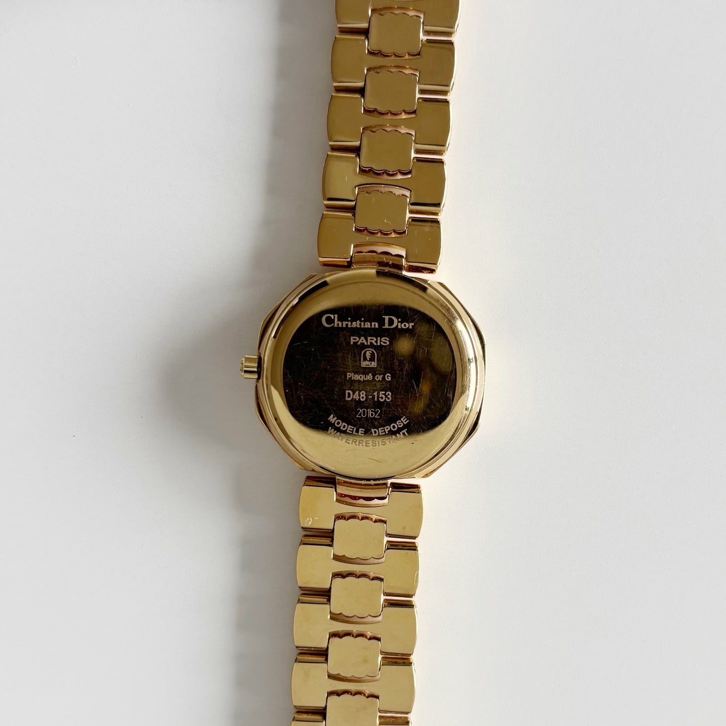 Dior 1990s Octagon Gold Plated Watch