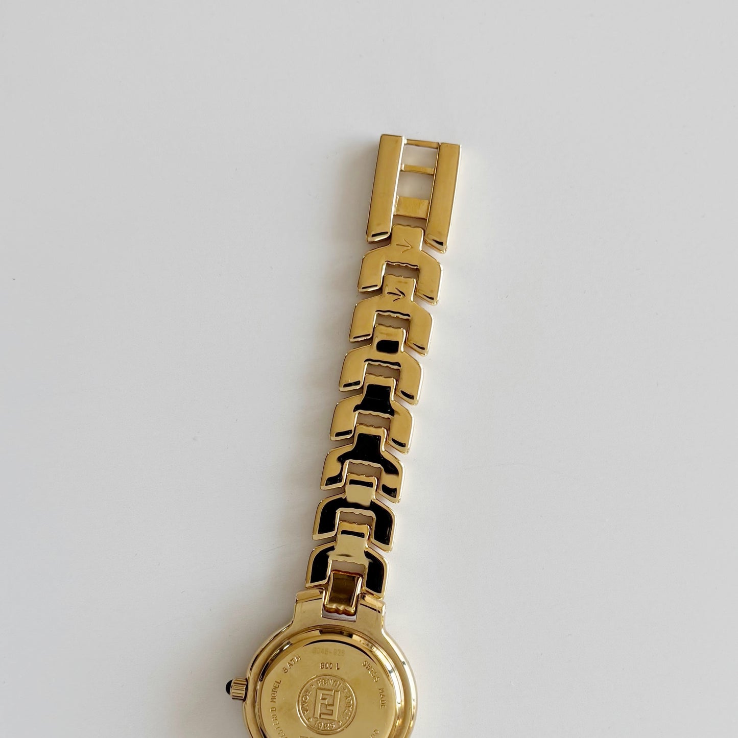 Fendi 1990s Round Dial Date Gold Plated Watch