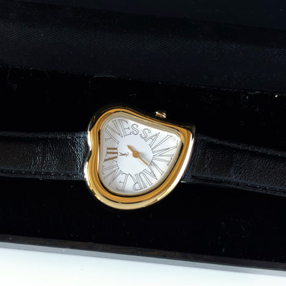 Yves Saint Laurent 1990s Heart Shaped Dial Gold Plated Watch