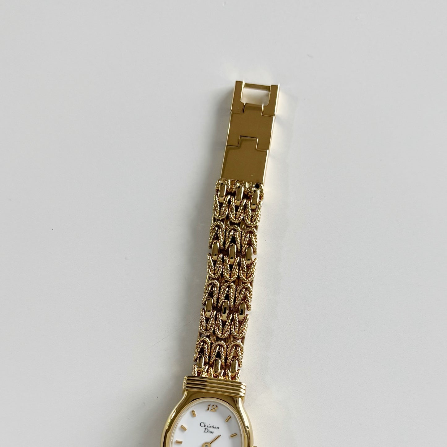 Dior 1990s Oval Dial Gold Plated Watch
