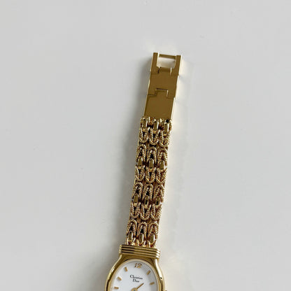 Dior 1990s Oval Dial Gold Plated Watch