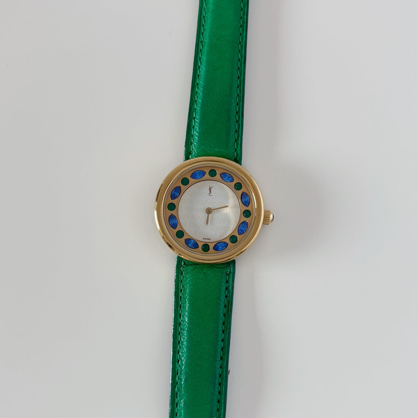 Yves Saint Laurent 1990s Round Dial Gold Plated Watch