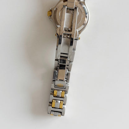 Gucci 1990s Date Round Dial Two Tone Watch
