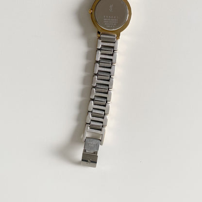 Yves Saint Laurent Round Dial Two Tone Watch