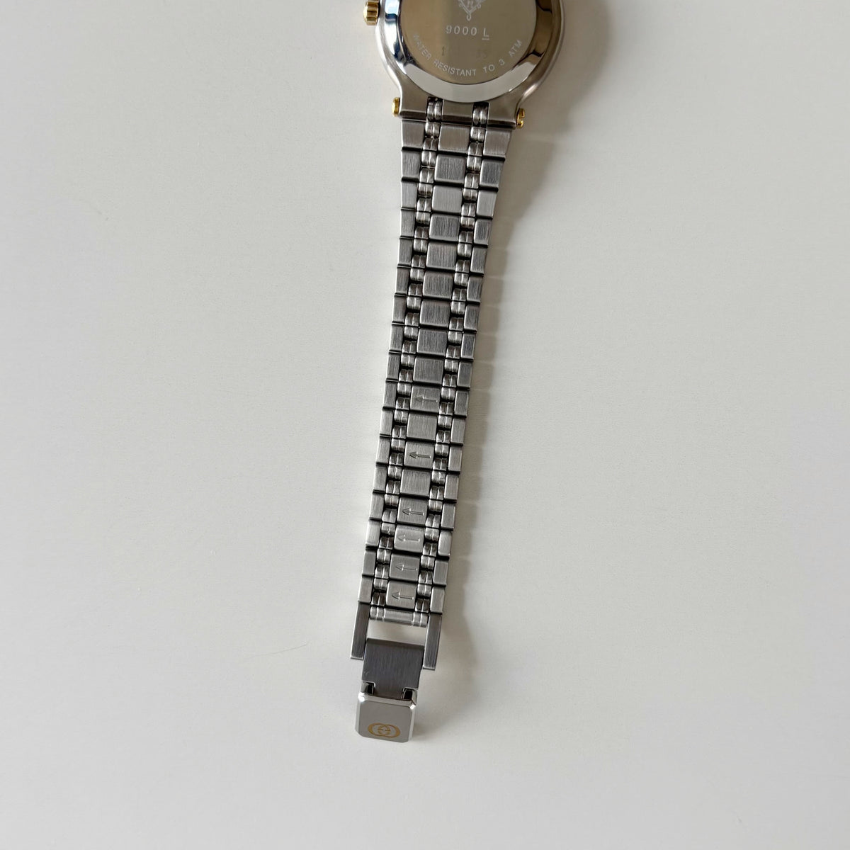 Gucci 1980s Date Round Dial Two Tone Gold Plated Watch
