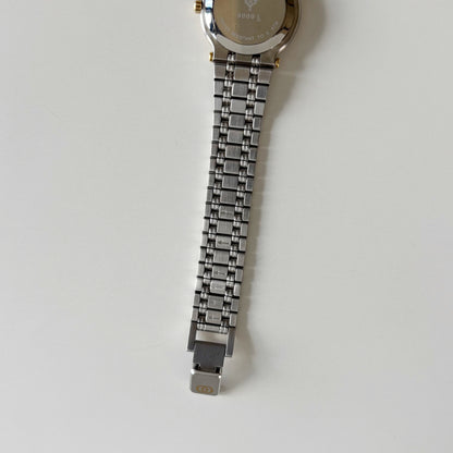 Gucci 1980s Date Round Dial Two Tone Gold Plated Watch